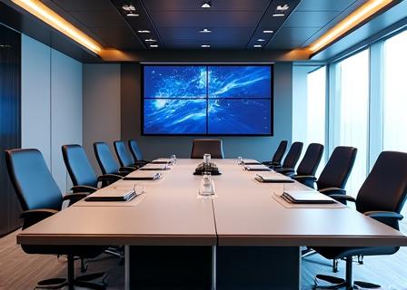 The Chairman's Boardroom with modern teleconferencing equipment.
